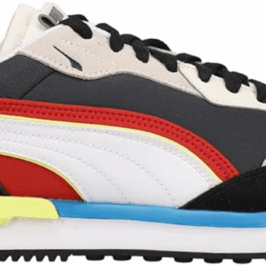 PUMA Mens City Rider as Lace up Sneakers Shoes Casual - Black, White