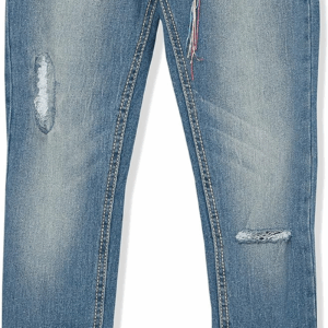 Lucky Brand Girls' 5-Pocket Stretch Skinny Fit Denim Jean, Zipper Fly & Button Closure, Giselle Ada, 10