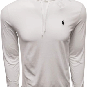 Ralph Lauren Polo Mens Long Sleeve Pony Logo Cotton Hoodie Shirt White