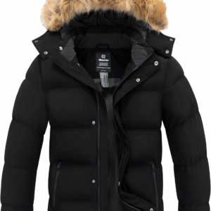 Wantdo Men'S Hooded Winter Coat Waterproof Puffer Jacket Warmth Winter Jacket